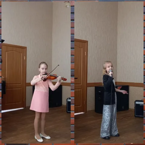 Коллаж: скрипачка и вокалистка